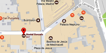Map, Hostal Gonzalo, Madrid